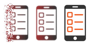 Kırık piksel yarı ton telefon listesi simgesini