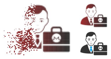 Rendelenmiş piksel yarı ton Monero Accounter simgesi