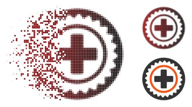 Kırık piksel yarı ton tıbbi damga simgesi