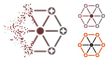 Işıltı piksel yarı ton tıbbi ağ simgesini