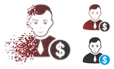 Toz piksel yarı ton ticari avukat simgesi