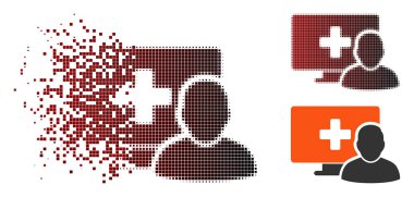 Dağınık piksel yarı ton bilgisayar tıbbi istemci kutsal kişilerin resmi