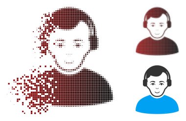 Kırık piksel yarı ton telsizci simgesi