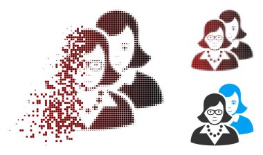 Kaybolan piksel noktalı resim akıllı kadınlar simgesi