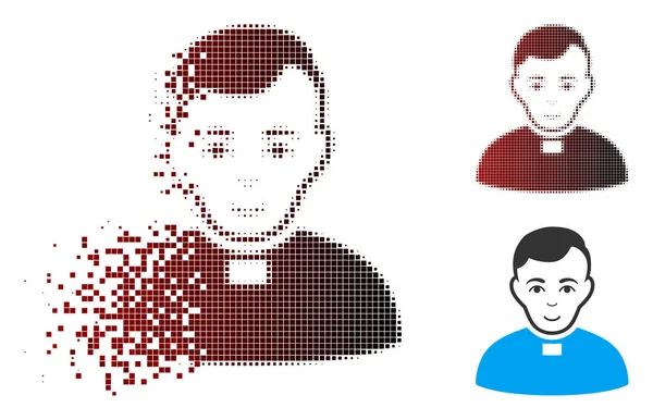 Sparkle Pixel Halftone Priest Icône — Image vectorielle