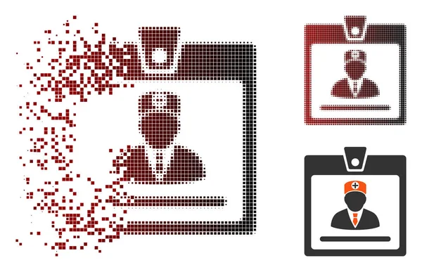 Rozpuszczonego ikona odznaka piksela rastra lekarz — Wektor stockowy