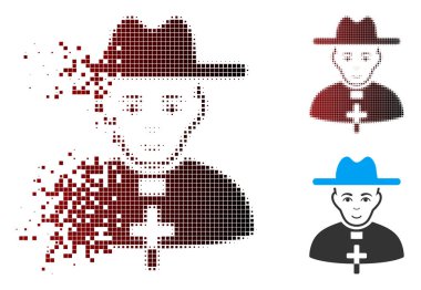 Hareketli piksel yarı ton Katolik rahip simgesi