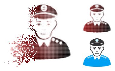 Parçalanmış piksel yarı ton askeri Kaptan simgesi