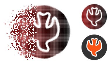 Piksel yarı ton düşen ruhun simgesi eriterek