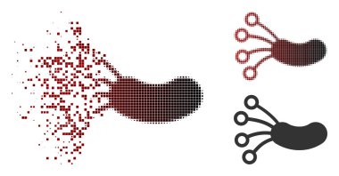 Kaybolan piksel yarı ton enfeksiyon mikrop simgesi
