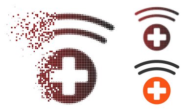Hareketli piksel yarı ton tıbbi kaynak simgesi