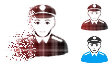 Rendelenmiş piksel yarı ton asker simgesi