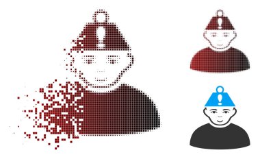 Parçalanmış piksel noktalı resim baş simge stres