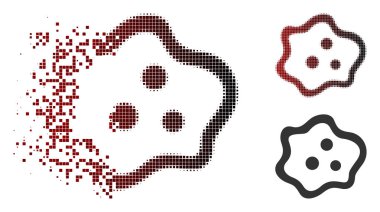 Parçalanmış piksel yarı ton amip simgesi