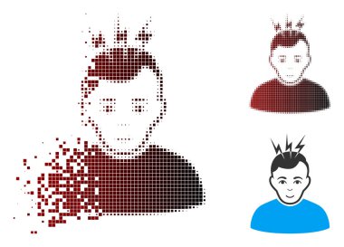 Kırık piksel noktalı resim baş ağrısı simgesi