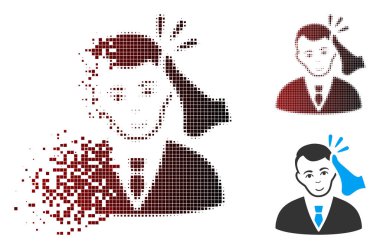 Ayrıştırılmış piksel yarı ton kick boks kurban simgesi