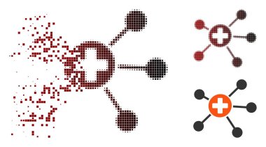 Tahribe piksel noktalı resim sağlık bağlantıları simgesi