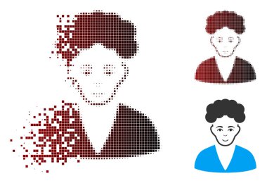 Hasarlı piksel yarı ton esmer çocuk simgesi