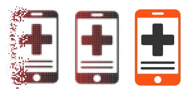 Kaybolan piksel yarı ton Online tıbbi veri simgesi