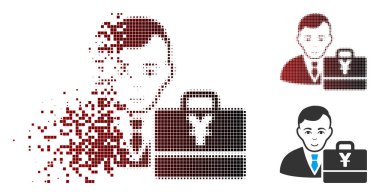 Hareketli piksel yarı ton Yuan Accounter simgesi