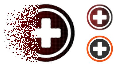 Harcanmış piksel noktalı resim simgesi yuvarlak