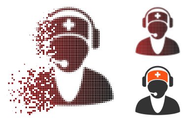 Toz piksel yarı ton hastane resepsiyonist simgesi