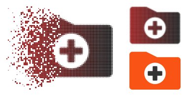 Eriterek piksel yarı ton tıbbi klasör simgesi