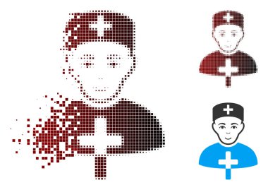 Parçalanmış piksel yarı ton kilise Doktor simgesi