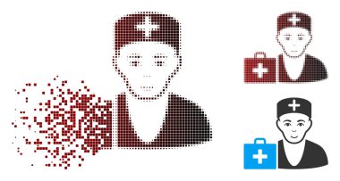Eriterek piksel noktalı resim ilk yardım Doktor simgesi