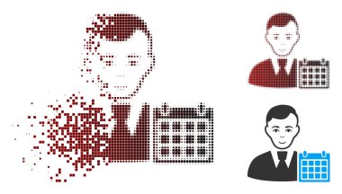 Rendelenmiş piksel yarı ton Kullanıcı takvim simgesini