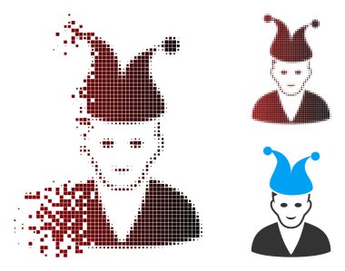 Işıltı piksel yarı ton şakacı simgesi