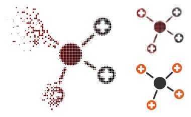 Eriterek piksel yarı ton ilaç bağlantıları simgesi
