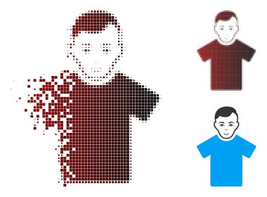 Işıltı piksel yarı ton adam simgesi