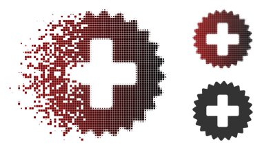 Kırık piksel noktalı resim sağlık damgası simgesi