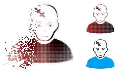 Parçalanmış piksel noktalı resim baş simge zarar