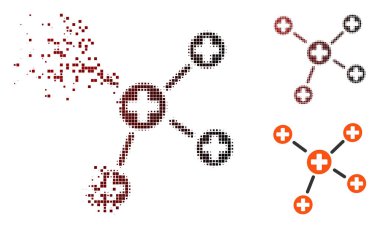 Tahribe piksel yarı ton ilaç bağlantıları simgesi