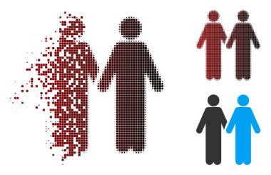 Eriterek piksel yarı ton eşcinsel çift simgesi