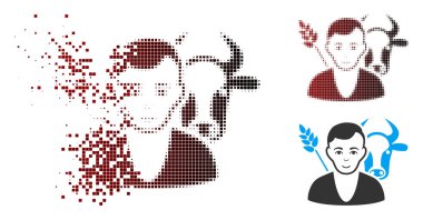 Kaybolan piksel yarı ton çiftçi simgesi