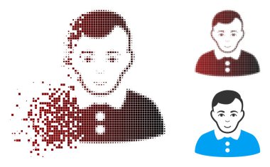 Harcanmış piksel yarı ton çocuk simgesi