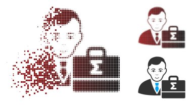 Kırık piksel yarı ton muhasebeci simgesi