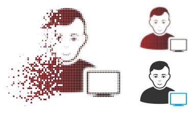 Toz piksel yarı ton Bilgisayar Yöneticisi simgesini