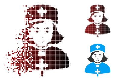 Hareketli piksel yarı ton kilise erkek doktor simgesi