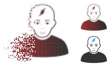 Dağınık piksel noktalı resim akıllı çocuk simgesi