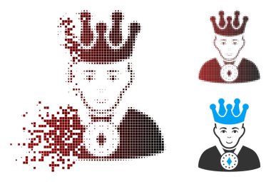 Parçalanmış piksel yarı ton Kral simgesi