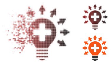 Eriterek piksel yarı ton dezenfeksiyon lamba simgesi