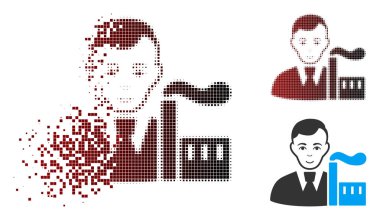 Toz piksel yarı ton kapitalist oligark simgesi