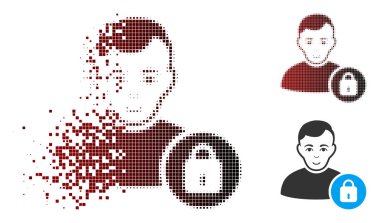 Piksel yarı ton Kullanıcı kilit simgesi çözünmüş