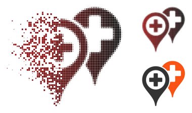 Çözünmüş piksel yarı ton Hastanesi harita işaretleri simgesi