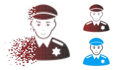 Tahribe piksel yarı ton Şerif simgesi