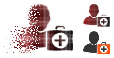 Toz piksel noktalı resim ilk yardım adam simgesi